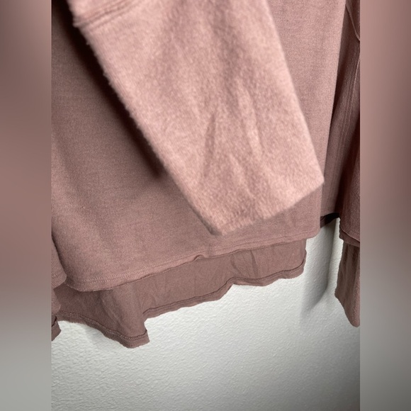 Free People - Cozy Time Funnel Neck Top in Chocolate tan color size s - Picture 5 of 9